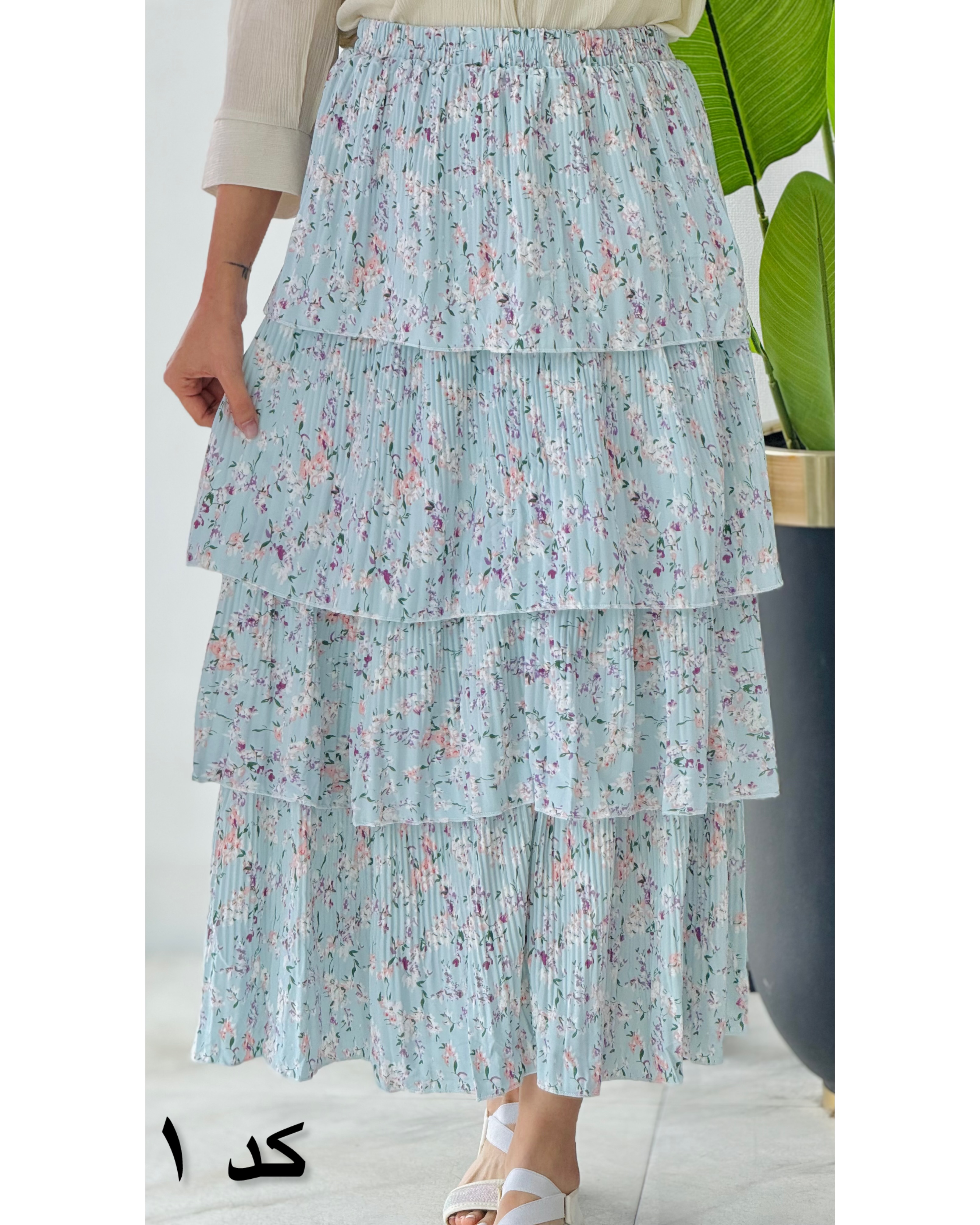 دامن چیندار گلدار 1048