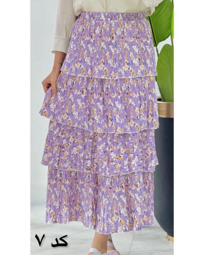 دامن چیندار گلدار 1048 زنانه
